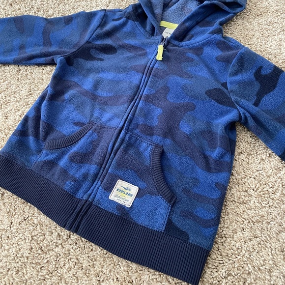 Carters toddler baby boy blue camo zip up jacket sweater size 24 months - Picture 5 of 7